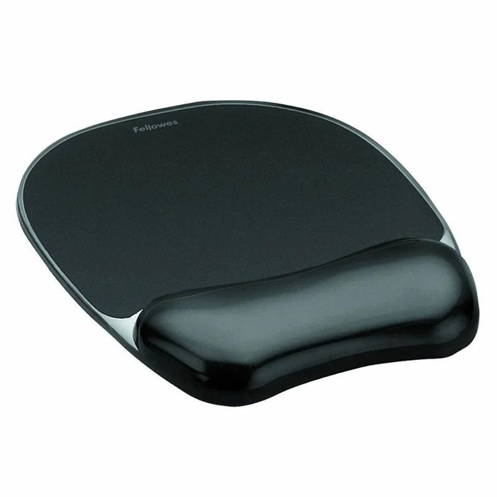 Fellowes Alfombrilla con Reposamuñecas de Gel Crystal Negro